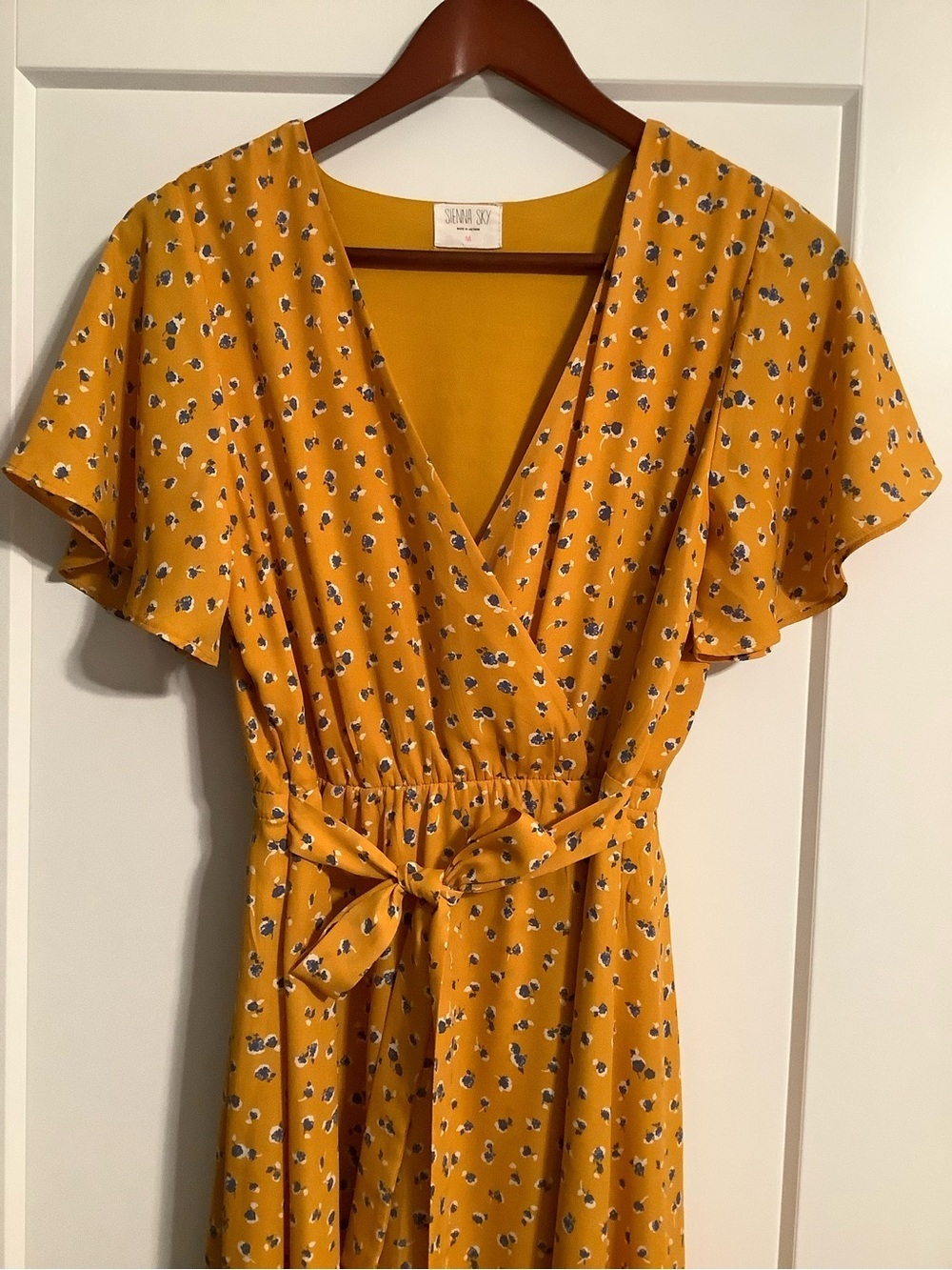 Sienna Sky Mustard Floral Midi Dress - Picture 4 of 6